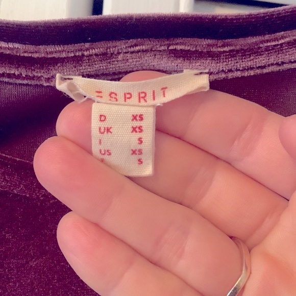 Esprit plum coloured velour dress size XS - Picture 3 of 5